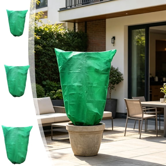 Plant Protection Cover,Winter Shrub Blanket,Drawstring Windproof Barrier with Side Zipper for Outdoor Garden Fruit Tree Cold Weather Shelter(Green,31.5×47.2in)