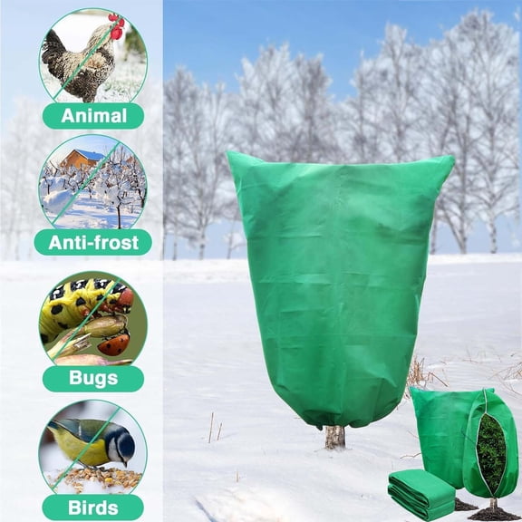 Plant Protection Covers, Winter Shrub Shelter, Waterproof Garden Bag, Durable Non-Woven Fabric, Adjustable Drawstring, Versatile Plant Frost Guard