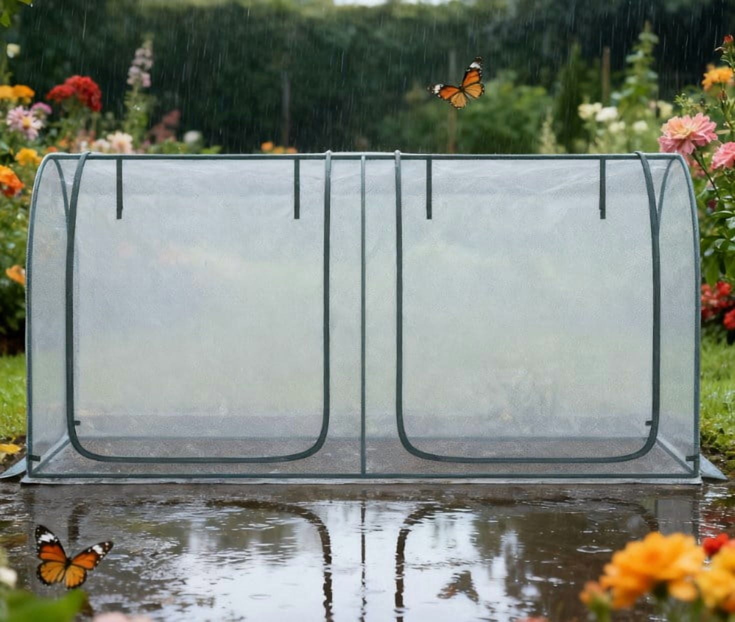 Plant Protection Tent, Crop Cage with Two Zippered Doors,Storage Bag and Ground Stakes