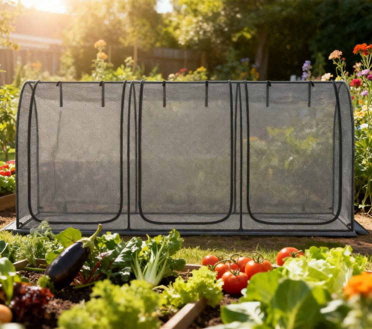 Plant Protection Tent, Crop Cage with Zippered Doors, Storage Bag and Ground Stakes