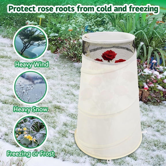 Plant Protector Cone Winter Pop-Up Rose Collar Freeze Protection Roses Bush Cover with Mesh Protect Plants from Frost Animals for Garden Potted Plants Vegetables
