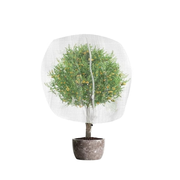 Plant Protector Netting Bag 47 x 55 in Drawstring Insect Bird Barrier Net for Potted Trees Fruit Bushes Garden Plant Mesh Screen Cover with Buckle