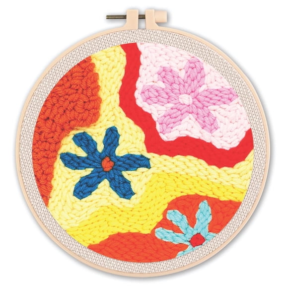 Plant Punch Needle Kits Adults Beginner, Handcraft DIY Craft Hoop Kit with Instructions Home Decor