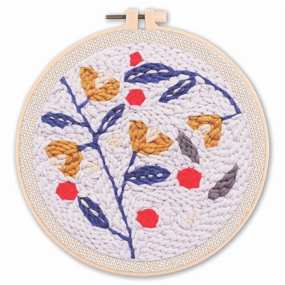 Plant Punch Needle Kits Adults Beginner, Handcraft DIY Craft Hoop Kit with Instructions Home Decor