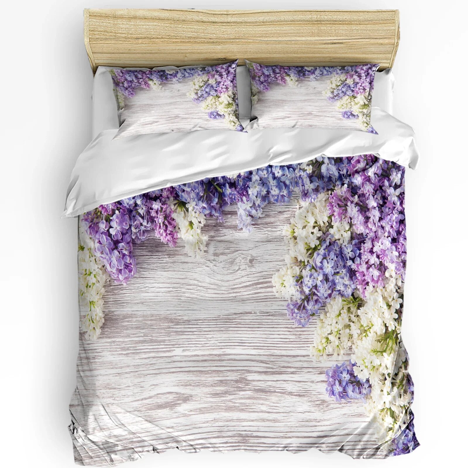 Plant Purple Lavender Watercolor Flower 3pcs Bedding Set For Bedroom Double Bed Home Textile