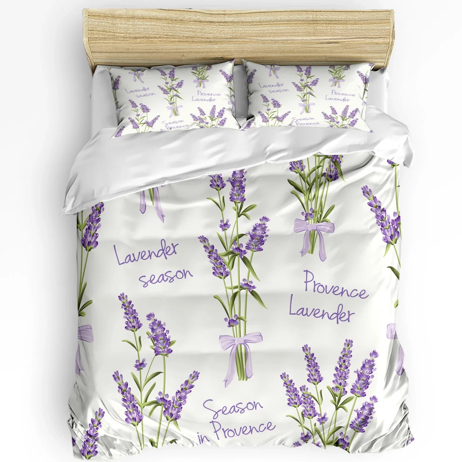 Plant Purple Lavender Watercolor Flower 3pcs Bedding Set For Bedroom Double Bed Home Textile