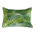 thumbnail image 1 of Plant Quilted Pillowcover, Watercolor Tropical Palm Leaves Colorful Illustration Natural Feelings, Standard King Size Accent Pillow Cover for Bedroom, 36" x 20", Fern Green Lime Green, by Ambesonne, 1 of 2