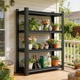 thumbnail image 1 of Plant Rack, 4 Tier Adjustable Heavy Duty Steel Storage Rack, Metal Shelving Unit, 3000lb Storage Shelves for Kitchen Garage Office Warehouse Organization, Black-14"D x 32"W x 44"H, 1 of 8