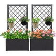 Plant Raised Bed Free Standing with Trellis Steel Elevated Flower Bed
