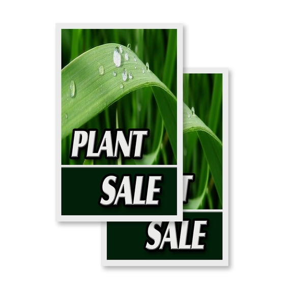 Plant Sale (2-PACK) 24" x 36" Vinyl Decals | Sign Insert Peel & Stick Decals Stickers Window Signs