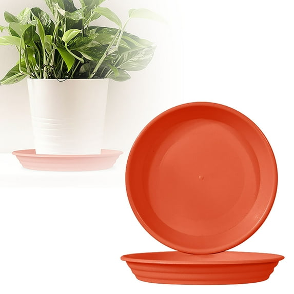 Plant Saucer 14 Inch,Durable Plant Trays for Pots,Plant Drip Trays,Plant Water Catcher Tray for Plants,Plastic Plant Saucers for Indoors no Holes(Red)