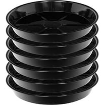 Plant Saucer 6 Inch 6 Pack, Round Plastic Plant Trays for Pots Heavy Duty, Water Catcher Drip Tray for Indoor Outdoor Flower Pots, Black