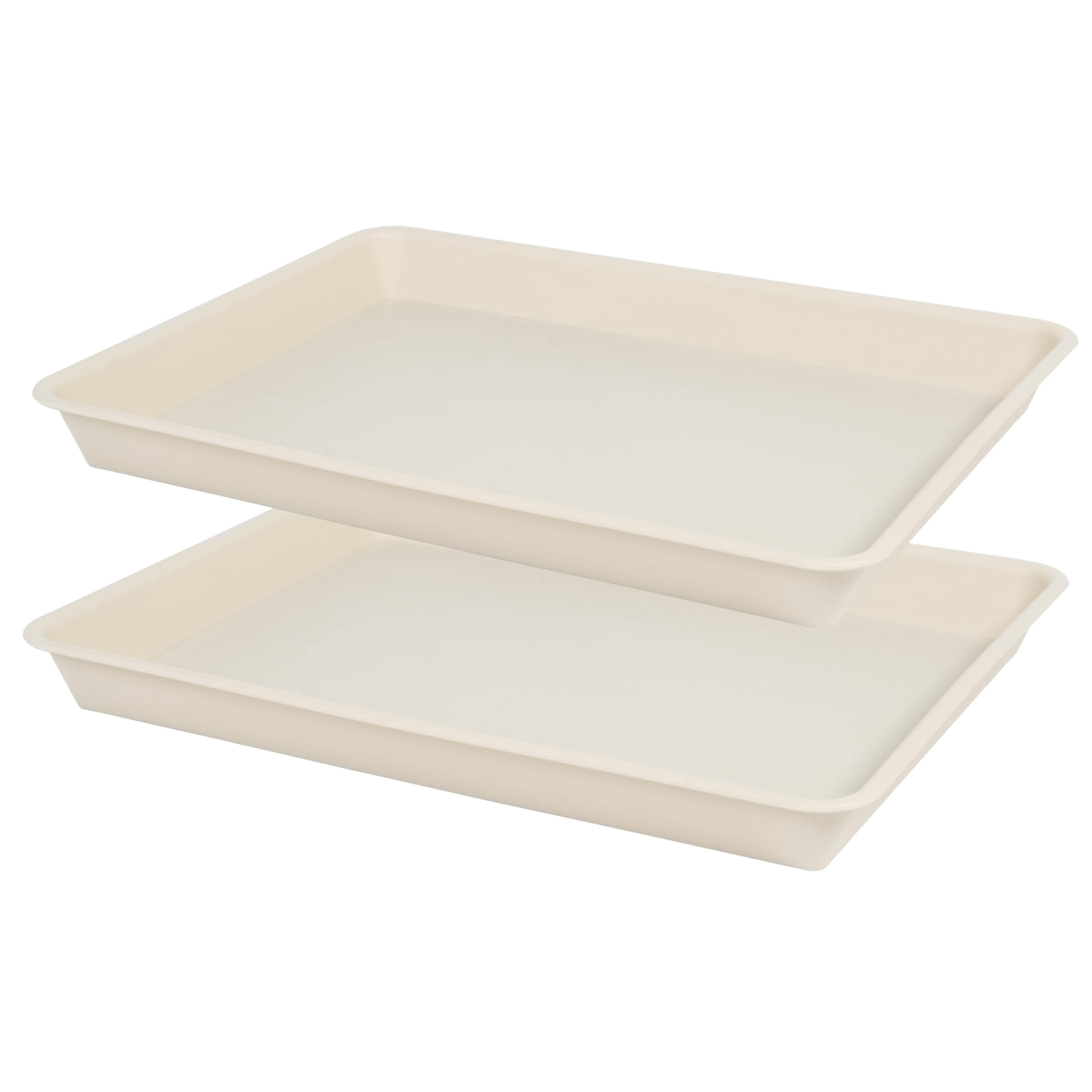 Plant Saucer Growing Tray Set 2-Pack 11x9 Inch Heavy Duty Plastic Seed Starter Trays with Drainage for Indoor Outdoor Pots Gardening Supplies