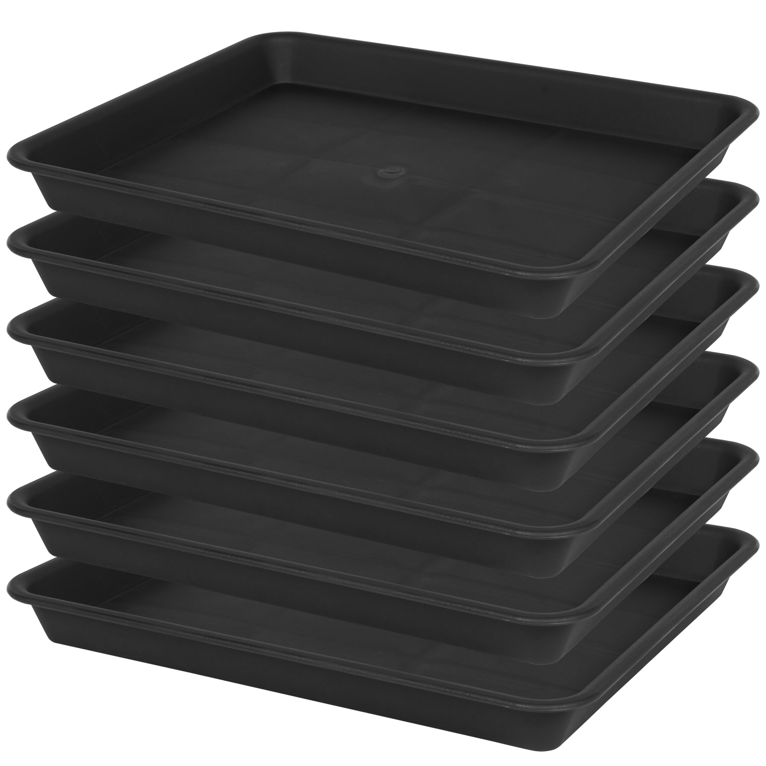 Plant Saucer Growing Tray Set 2-Pack 11x9 Inch Heavy Duty Plastic Seed Starter Trays with Drainage for Indoor Outdoor Pots Gardening Supplies