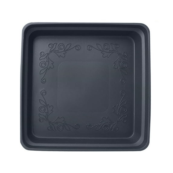 Plant Saucer Square High Density Plastic Drip Tray Indoor Outdoor Garden Pots Overwatering Prevention Saucer-Black Gray,19.5cm