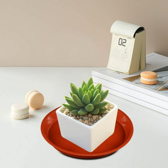 Plant Saucers, Plastic Plant Trays for Pots, 9" Multi Size Plant Saucer Round Plant Drip Tray Flower Pot Saucers Sturdy Watering Trays for Plants Flower Drip Trays Garden Plants Garden Decor Red