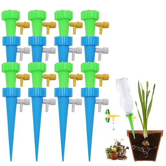 20PCS Plant Self Watering Insert Spikes Device, Automatic Water Control System with Slow Release Valve, Adjustable Water Volume Drip Irrigation Control System for Plants, Enjoy Your Vacation