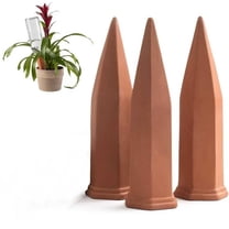 Plant Self-Watering Stakes for Indoor Outdoor Terracotta Watering Spikes for Recycled Wine Bottles to Water at Home or on Vacation (Art Deco, Count, 3)