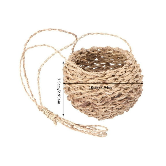 Plant Shelf Rope Hanging Basket Hanging Storage Basket Small Outdoor Plant Pot Wall Mounted Plant Holder Hanging Wicker Planter Woven