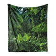thumbnail image 1 of Plant Soft Flannel Fleece Blanket, Green Jungle Untouched Nature Environmental Concerns Flora Fauna Jungle Rainforest, Cozy Plush for Indoor and Outdoor Use, 70" x 90", Forest Green, by Ambesonne, 1 of 6