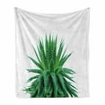thumbnail image 1 of Plant Soft Flannel Fleece Blanket, Medicinal Aloe Vera with Vibrant Colors Indigenous Species Alternative Natural Remedy, Cozy Plush for Indoor and Outdoor Use, 70" x 90", Fern Green, by Ambesonne, 1 of 6