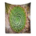 thumbnail image 1 of Plant Soft Flannel Fleece Blanket, National Flower of Lesotho South of Africa Aloe Polyphylla Spinning Spiral Aloe Vera, Cozy Plush for Indoor and Outdoor Use, 70" x 90", Multicolor, by Ambesonne, 1 of 6