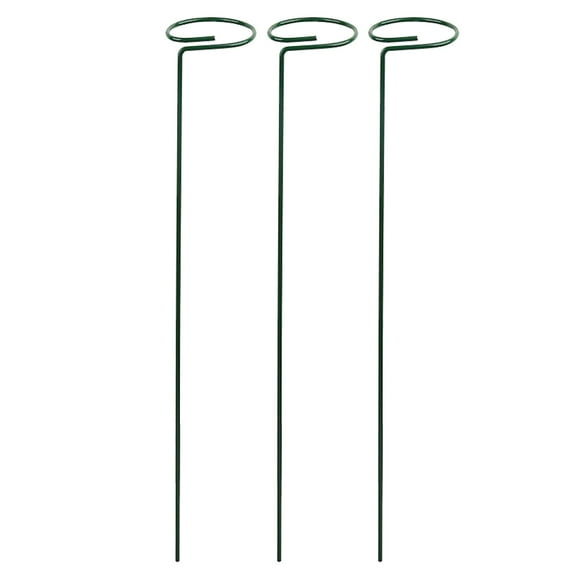 Plant Stake Support - 3 Pack, Garden Single Stem Support Stake Plant Cage Support Rings, Single Stem Plant Support Stakes, Plant Twist Ties, for Flowers Amaryllis Tomatoes Peony Lily Rose (7.8 inch)