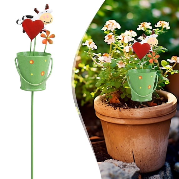 Plant Stakes Decorative,Succulent Plant Decor Stakes,Flower Pot Picks,Watering Can Design Garden Stakes,Outdoor Plant Decoration,Decorative Pot Insert Accessories,Garden Floral Arrangement Ornament