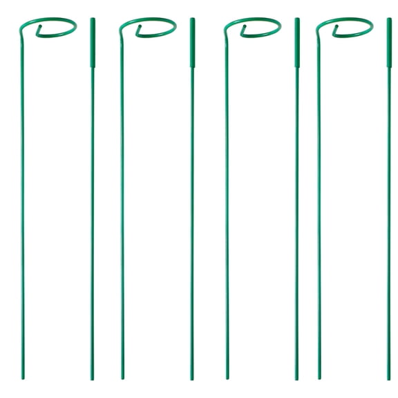 Plant Stakes for Indoor Outdoor Plants,4 Pack 16 inches Plant Support Stakes Metal Garden Single Stem Flower Plant Sticks Support Can be Spliced into 32 inches for Flower,Tomato,Rose