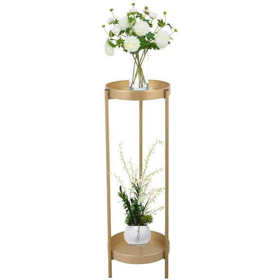 Plant Stand, 2-Tier Plant Stands for Indoor Plants Tall, Metal Iron Flower Pot Holder Rust-Proof Flower Stand Decor Planter Rack for Wedding, Home and Office