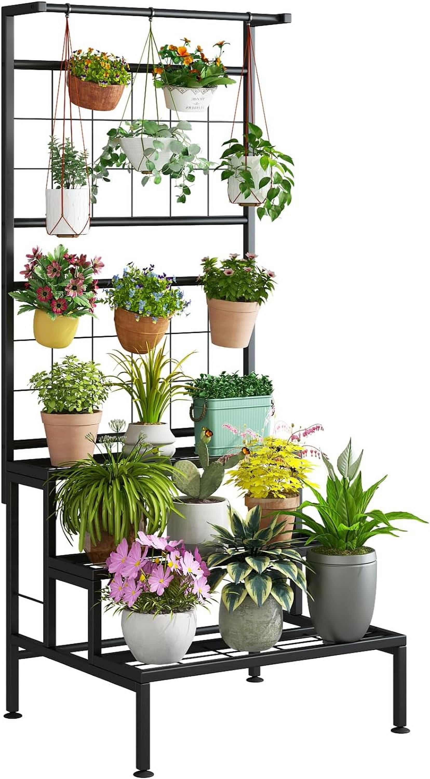 Plant Stand 3-Tier Hanging Shelves Flower Pot Organizer Multiple Flower ...