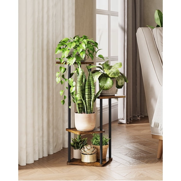 Plant Stand 4 Tier Indoor Metal Flower Shelf for Multiple Plants Corner Tall Flower Holders for Patio Garden Living Room Balcony Bedroom