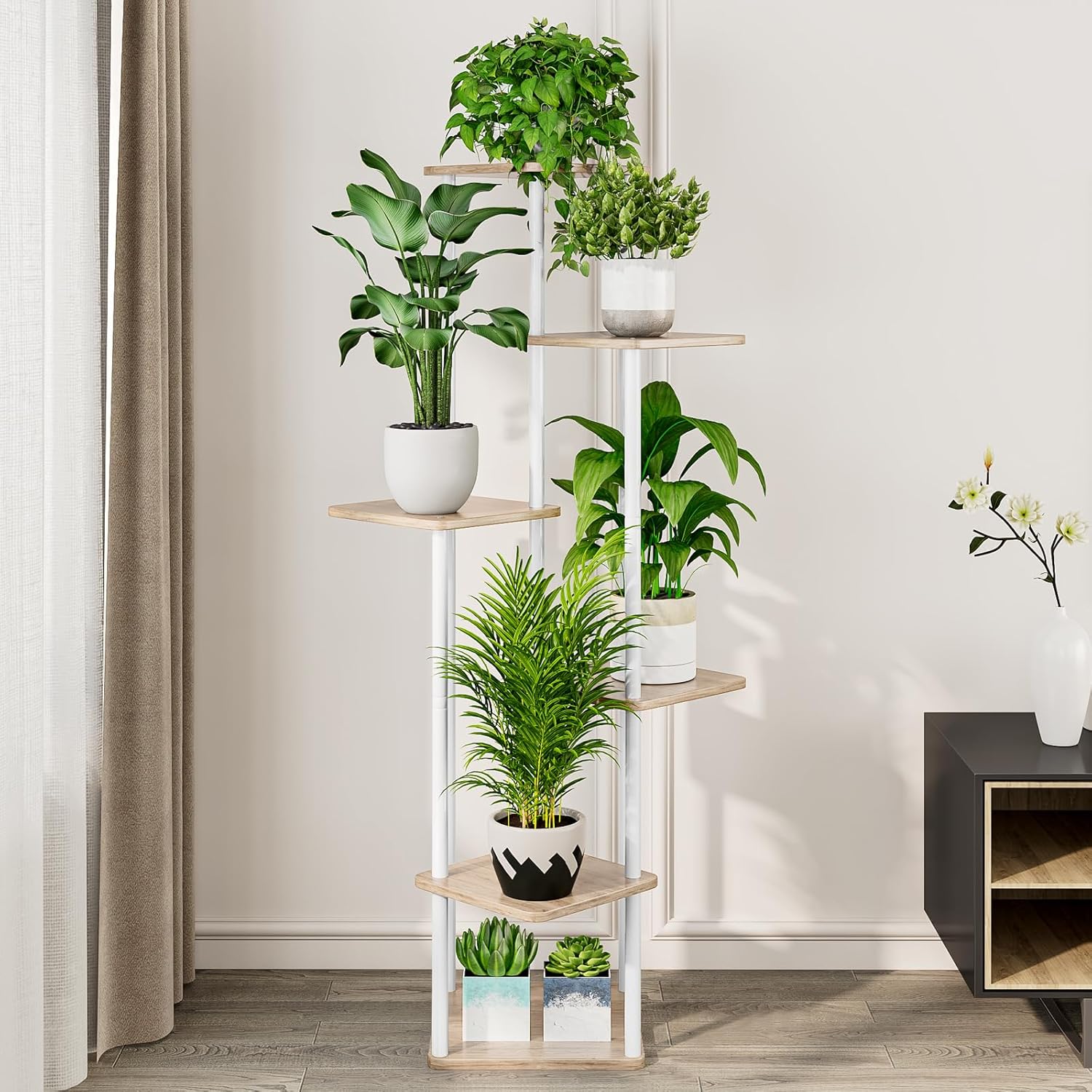 Plant Stand 5 Tier Indoor Metal Flower Shelf for Multiple Plants Corner ...