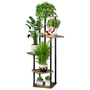 SUOERNUO Plant Stand 5 Tier Indoor Metal Flower Shelf for Multiple Plants Corner Tall Flower Holders for Patio Garden Living Room Balcony Bedroom Black