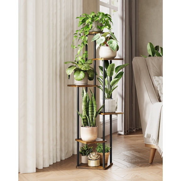 Plant Stand 6 Tier Indoor Metal Flower Shelf for Multiple Plants Corner Tall Flower Holders for Patio Garden Living Room Balcony Bedroom