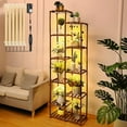 Plant Stand with Grow Lights, 10 Tier 11 Potted Wood Plant Shelf with