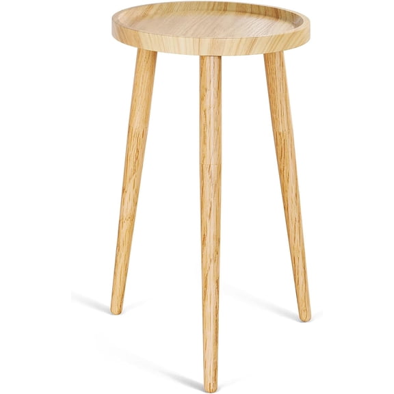 Plant Stand Indoor 2 Pack, Wood Mid Century Indoor Plant Stand, Tall Plant Stands for Flower Pot, Modern Plant Table, Small Side End Table With Raised Design, Walnut, 11.7"x18.8" & 11.7"x13"