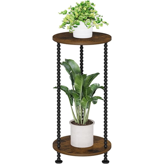 Plant Stand Indoor, 2 Tier Small Plant Stand, 23" Tall Metal Spindle Poles Plant Stands, Corner Flower Pot Stand, Plant Tables Indoor, Planter Pot Holder for Balcony Garden Patio Living Room