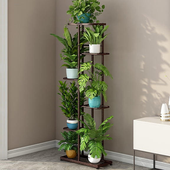 Plant Stand Indoor, 6 Tier 7 Potted Metal Flower Shelf, Multiple Flower Pot Holder Shelves Corner Rack, Tall Flower Shelf Display Rack for Multiple Plant, Corner Tall Flower Holder