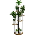 thumbnail image 1 of Plant Stand Indoor 6 Tier 9 Potted Multiple Flower Pot Holder for Patio Garden Balcony Living Room Corner (6 Tier Black+Rustic Brown), 1 of 12