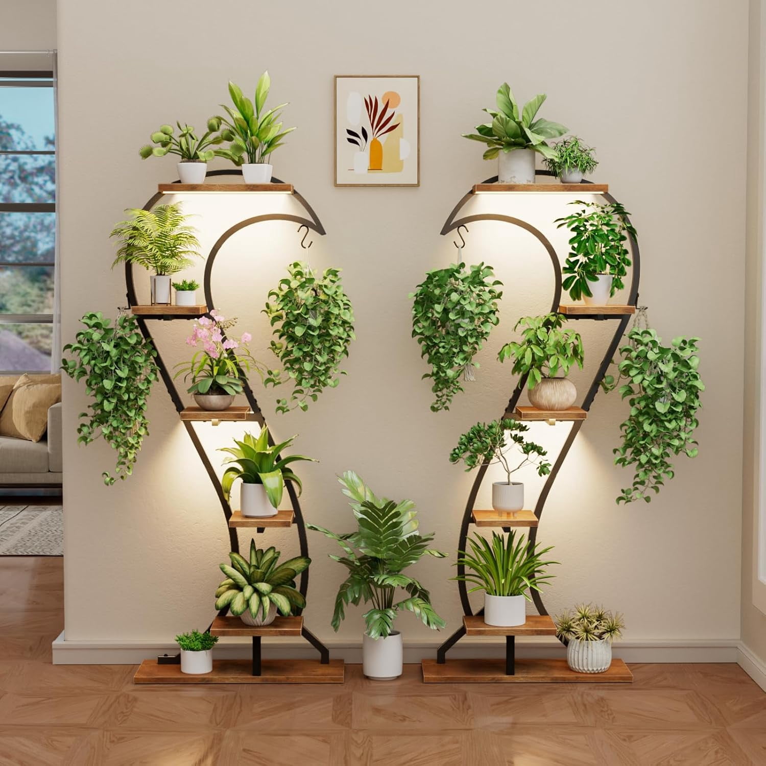 Plant Stand Indoor with Grow Light,12 Tiered Metal Plant Shelf,Large ...