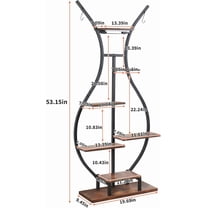 Plant Stand Indoor with Grow Light 4 Bars 53 inch Metal Plant Shelf with Hanging Rod Sturdy Corner Large Flower Stand Rack for Living Room Balcony  Garden