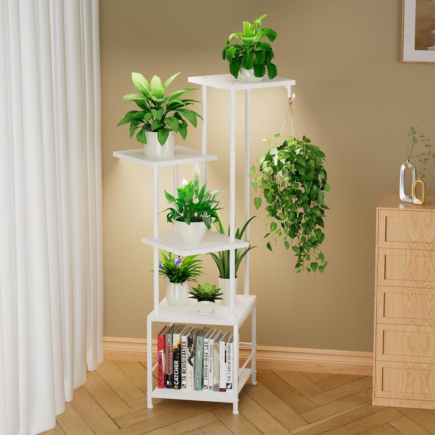 Plant Stand Indoor with Grow Light, 5-Tiered Tall Plant Stand Indoor ...
