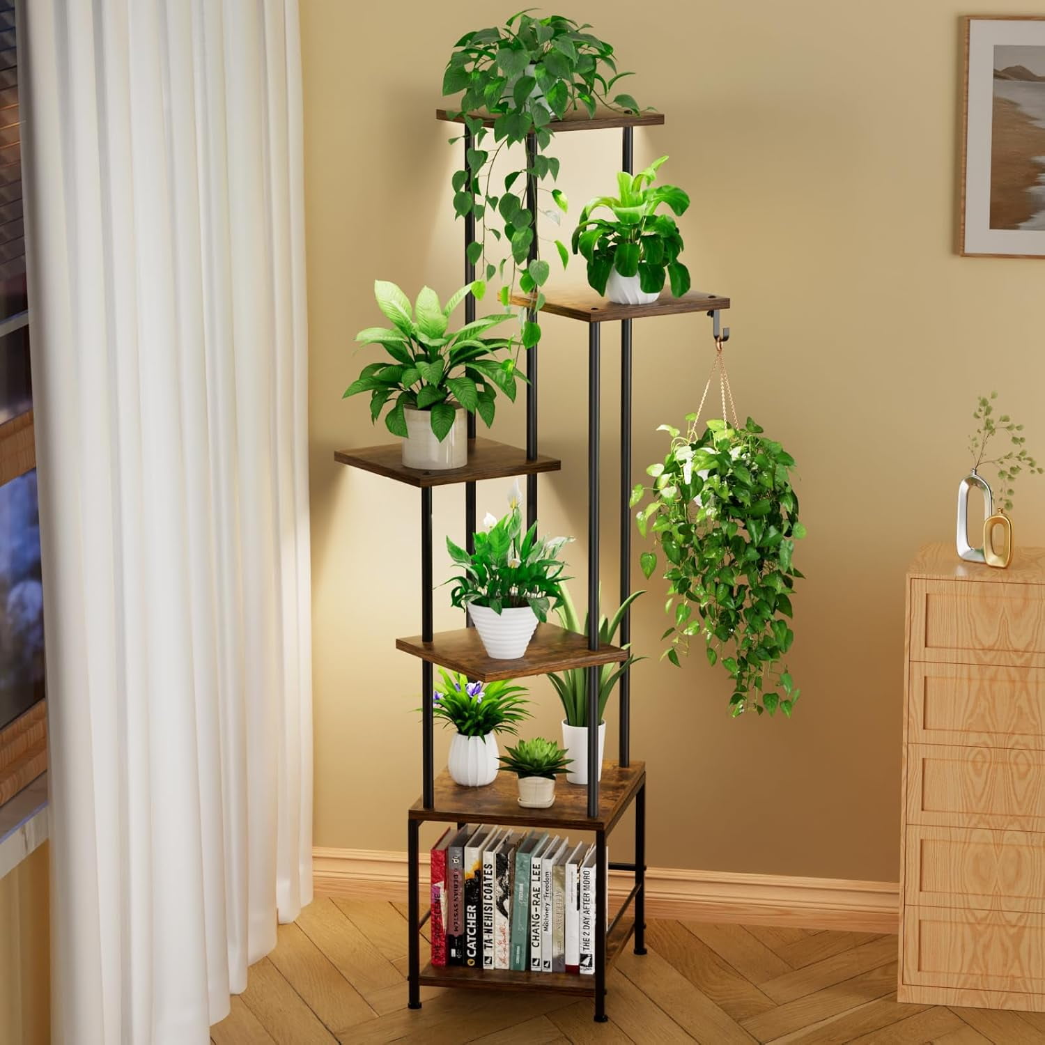 Plant Stand Indoor with Grow Light, 6-Tiered Tall Plant Stand Indoor ...