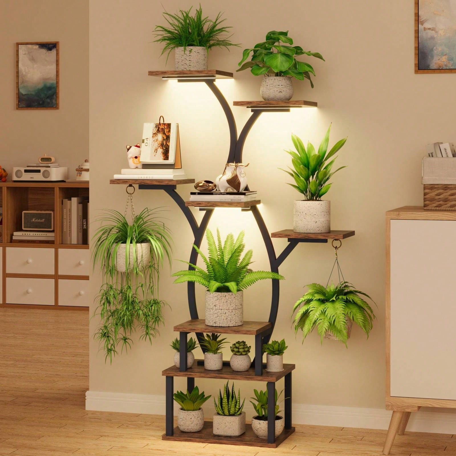Plant Stand Indoor With Grow Light, 8 Tiered Plant Shelf Indoor For ...