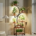 Plant Stand Indoor with Grow Lights，8Tiered plant shelf indoor，61