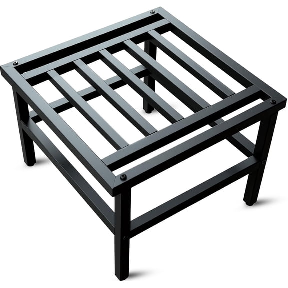 Plant Stand Indoor Outdoor,18 Inch Square Metal Plant Stands Riser,Heavy Duty Wrought Iron Pedestal Holders for Large Flower Pot,Outside Rust-Proof Black Flower Display Shelf for Patio,1-Pack
