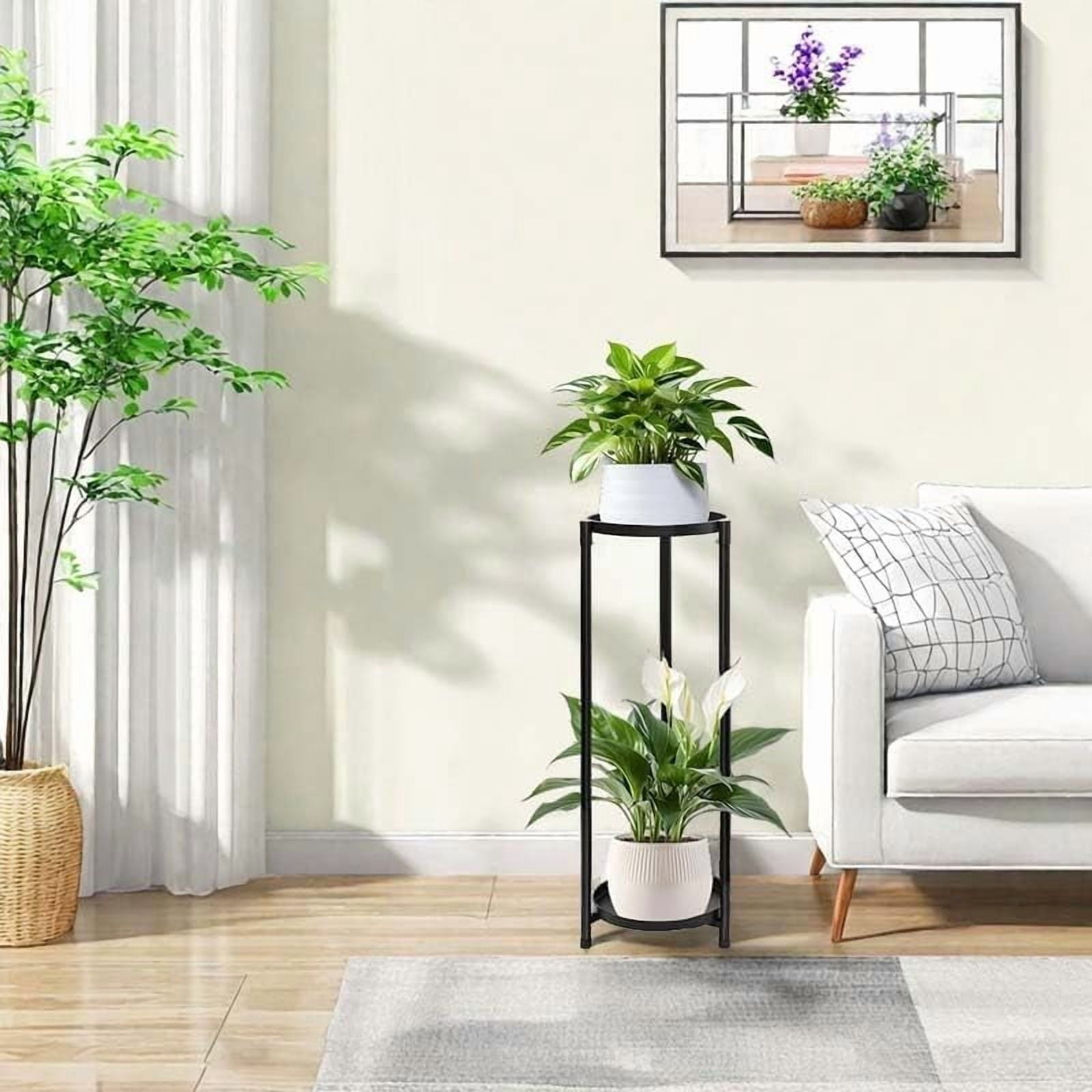 indoor small plant stand No-Assembly Space-Saving Metal Plant Stand, Indoor & Outdoor Plant Holder, Small