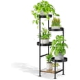 thumbnail image 1 of Plant Stand Indoor Outdoor, 5 Tier Metal Flower Pot Shelf Holder Clearance, Tall Corner Rack for Multiple Plants, Modern Organizer Display for Patio Orchid Office Porch Living Room Garden, Black, 1 of 14