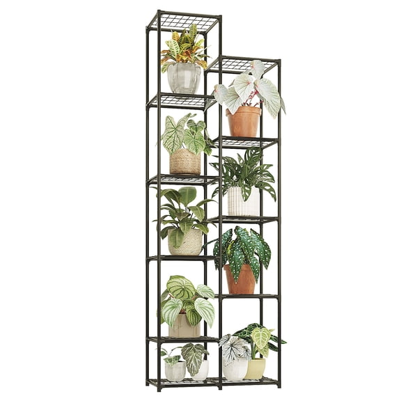 Plant Stand Indoor Outdoor 71.8“ Tall Plant Shelf Large Tiered Flower Stands for Multiple Display Metal Hanging Planter Holder for Living Room Garden Balcony Patio Decor